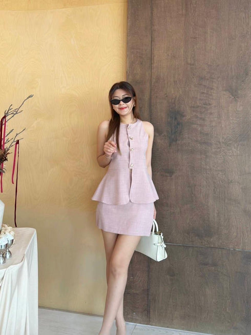 Summer Sleeveless Blouse With Mini Skort Sets